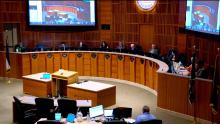 Aurora City Council Chamber that links to the June 24 2024 regular meeting of the Aurora City Council 