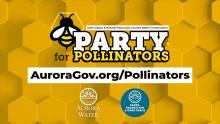 Graphic saying "Party for Pollinators"